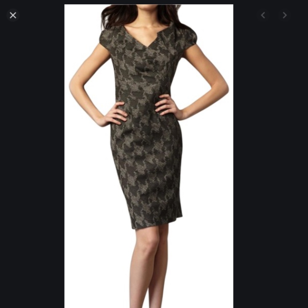 David leister 4 gray herringbone dress